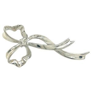 Tiffany & Co Ribbon Brooch Pin Sterling Silver Estate TIF876